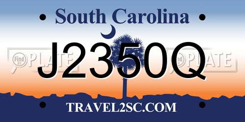 J2350Q South Carolina License Plate
