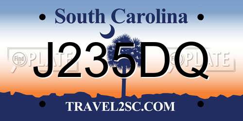 J235DQ South Carolina License Plate