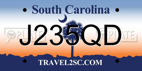 J235QD South Carolina License Plate