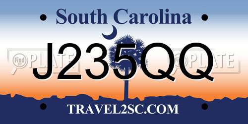 J235QQ South Carolina License Plate
