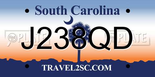 J238QD South Carolina License Plate