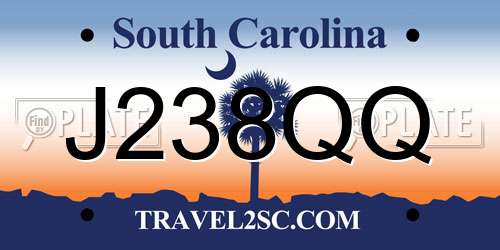 J238QQ South Carolina License Plate