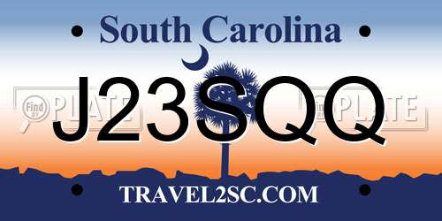 J23SQQ South Carolina License Plate