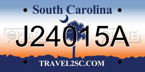 J24015A South Carolina License Plate
