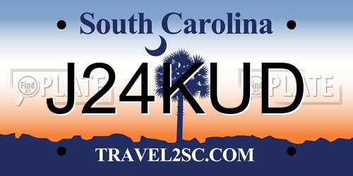 J24KUD South Carolina License Plate
