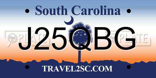 J25QBG South Carolina License Plate
