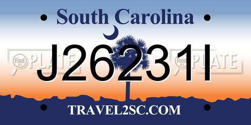 J26231I South Carolina License Plate