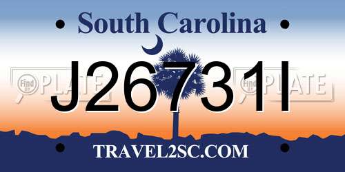 J26731I South Carolina License Plate