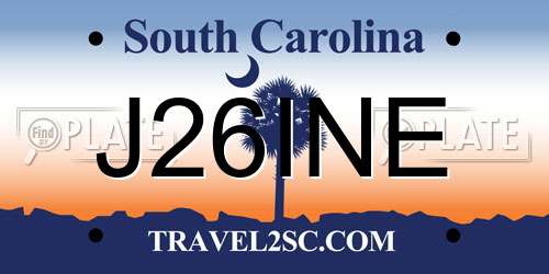 J26INE South Carolina License Plate