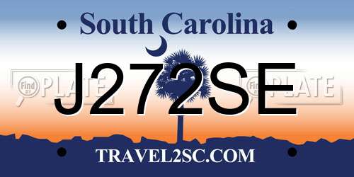 J272SE South Carolina License Plate