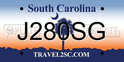 J280SG South Carolina License Plate