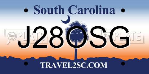 J28OSG South Carolina License Plate