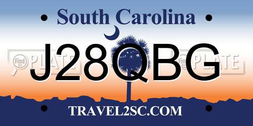 J28QBG South Carolina License Plate