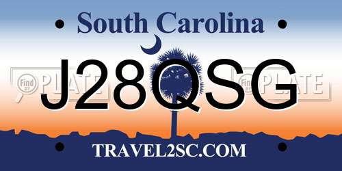 J28QSG South Carolina License Plate
