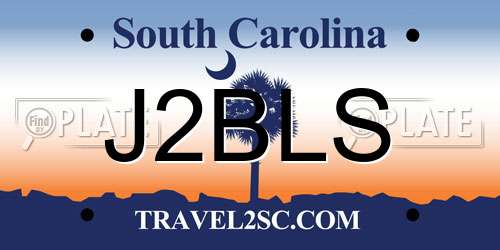 J2BLS South Carolina License Plate
