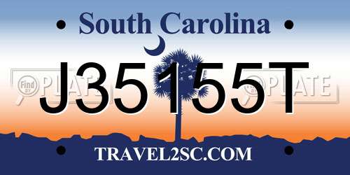 J35155T South Carolina License Plate