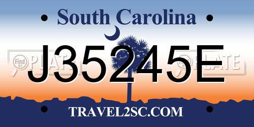 J35245E South Carolina License Plate