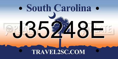 J35248E South Carolina License Plate