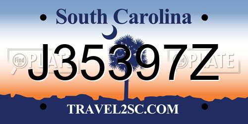 J35397Z South Carolina License Plate