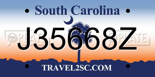 J35668Z South Carolina License Plate