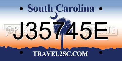 J35745E South Carolina License Plate