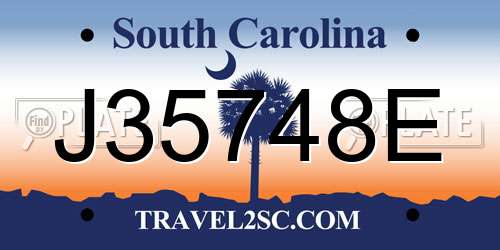 J35748E South Carolina License Plate