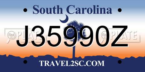 J35990Z South Carolina License Plate