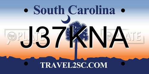 J37KNA South Carolina License Plate