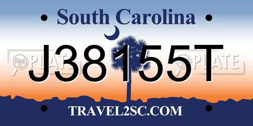 J38155T South Carolina License Plate