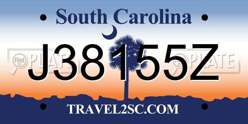 J38155Z South Carolina License Plate