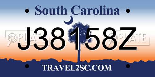 J38158Z South Carolina License Plate