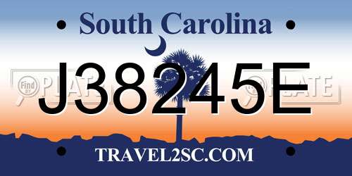 J38245E South Carolina License Plate