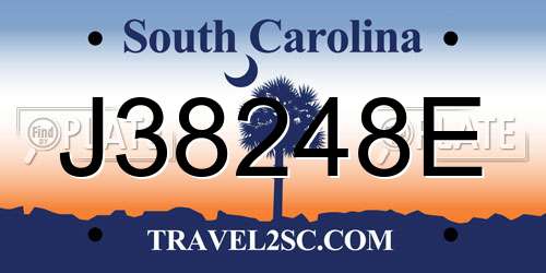J38248E South Carolina License Plate