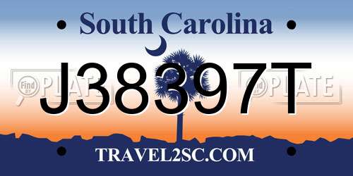 J38397T South Carolina License Plate