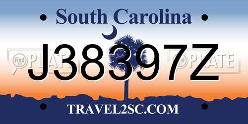J38397Z South Carolina License Plate