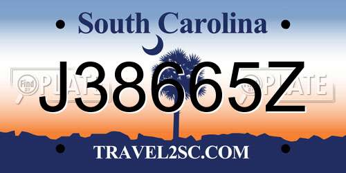 J38665Z South Carolina License Plate