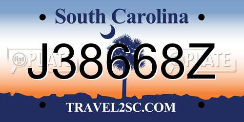 J38668Z South Carolina License Plate