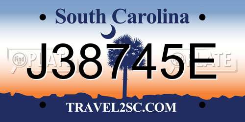 J38745E South Carolina License Plate