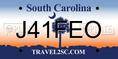 J41FEO South Carolina License Plate