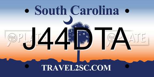 J44DTA South Carolina License Plate