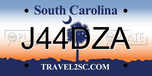 J44DZA South Carolina License Plate