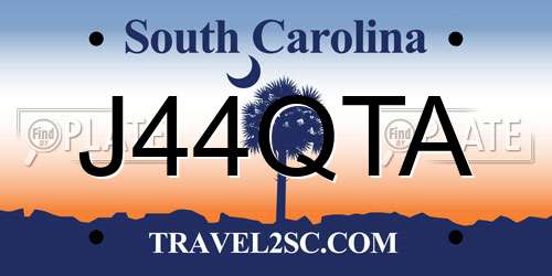 J44QTA South Carolina License Plate
