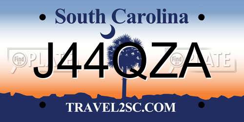 J44QZA South Carolina License Plate
