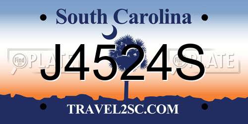 J4524S South Carolina License Plate
