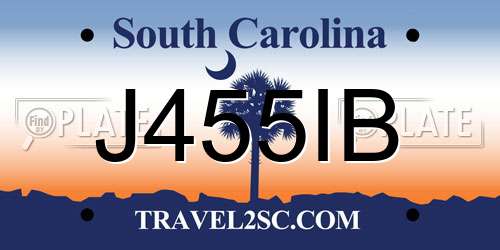 J455IB South Carolina License Plate