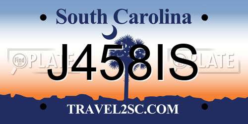 J458IS South Carolina License Plate