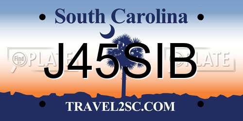 J45SIB South Carolina License Plate