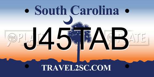 J45TAB South Carolina License Plate