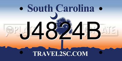 J4824B South Carolina License Plate