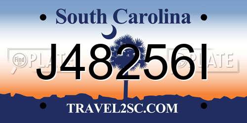 J48256I South Carolina License Plate